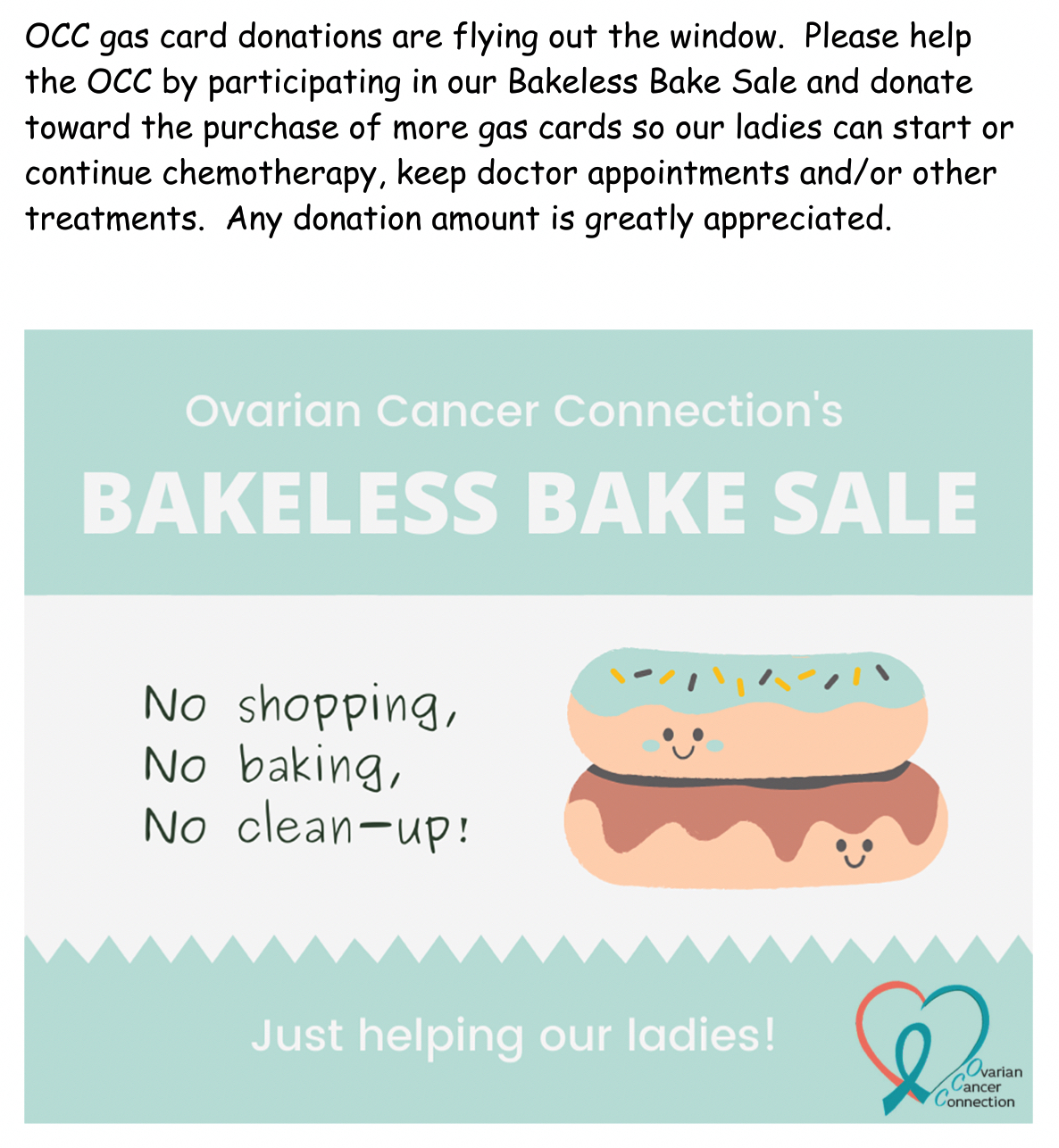 OCC Bakeless Bake Sale